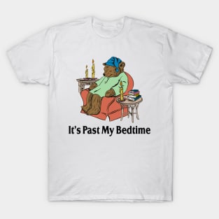 It's Past My Bedtime Bear Taking a Nap Next to Books T-Shirt